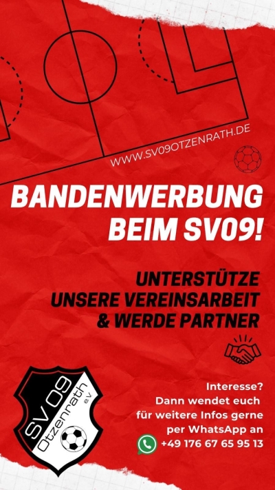 Bandenwerbung beim SV09 - jetzt Partner werden 